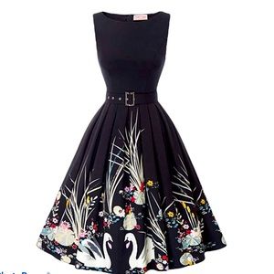 Belle Poque Vintage 1950s Rockabilly Floral Dress XL